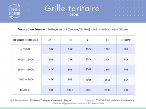 Grille tarifaire 2024 Mains Tenant
